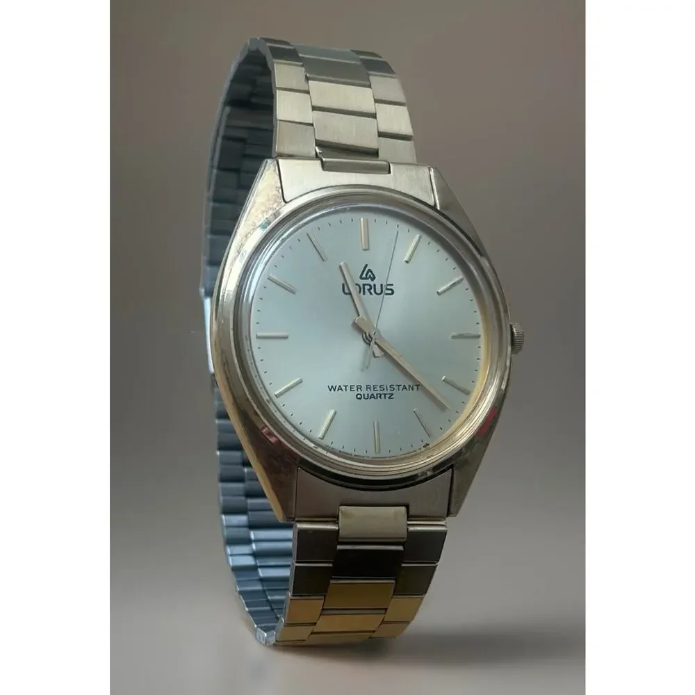 VTG Lorus Gold Tone Quartz Analog Watch 36mm Men's V131-8030 New Battery -WORKS!